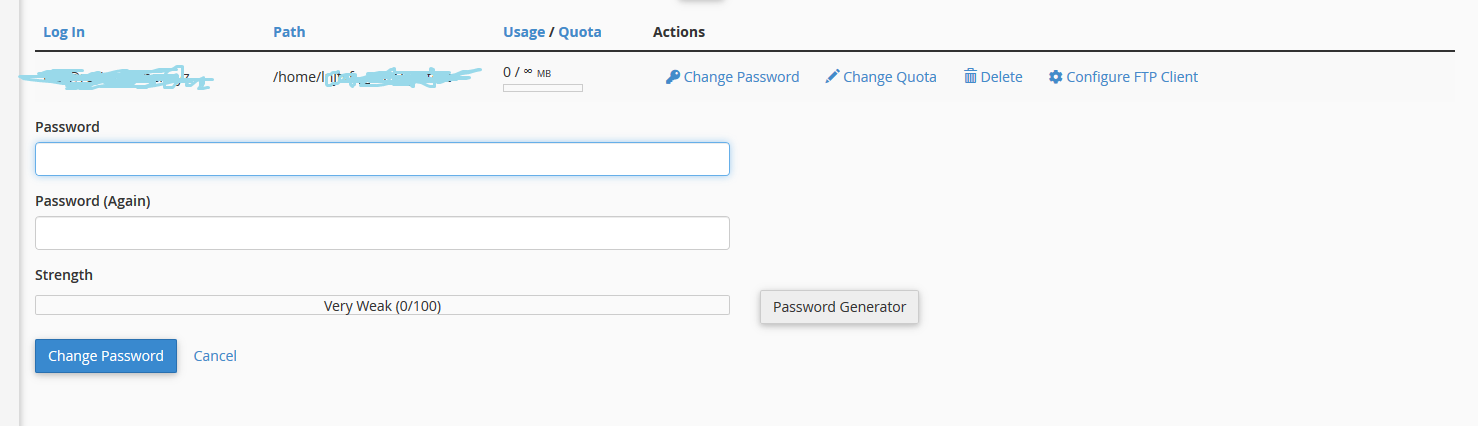 FTP Password Change