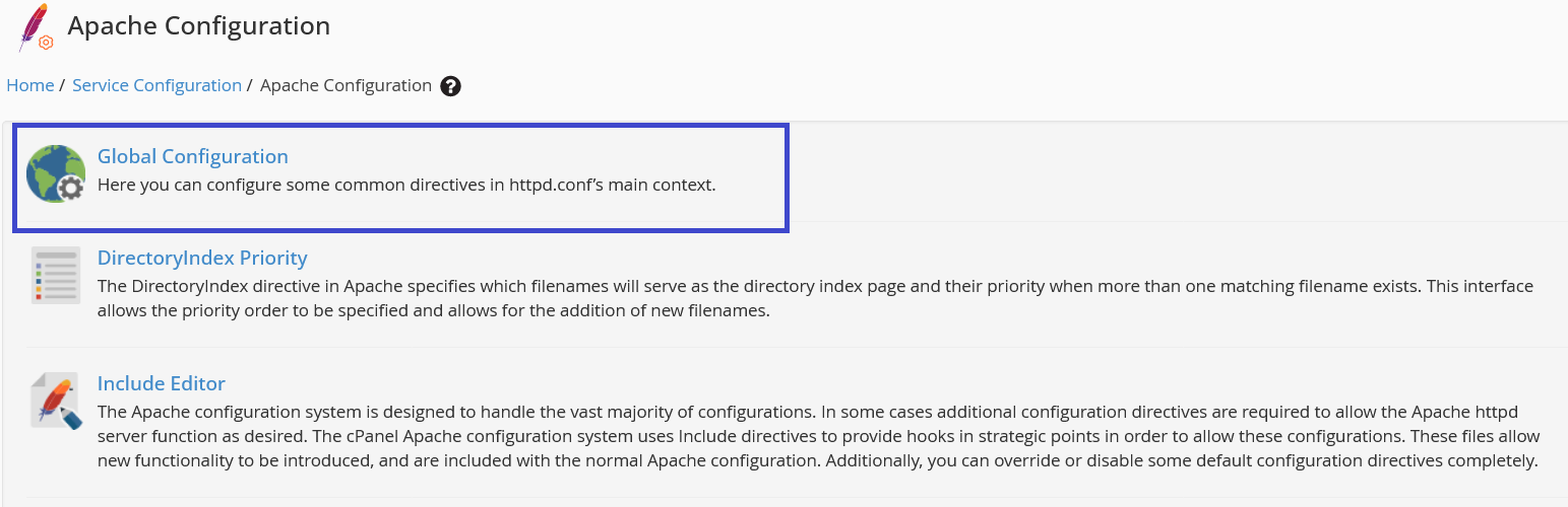 Global Configuration